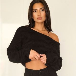 NWT Petite Off the Shoulder knit Sweater
